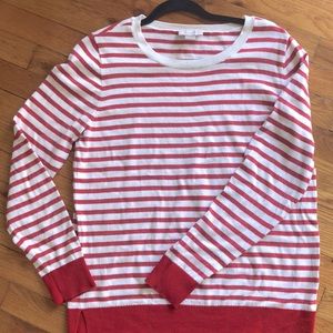 Striped red long sleeve shirt
